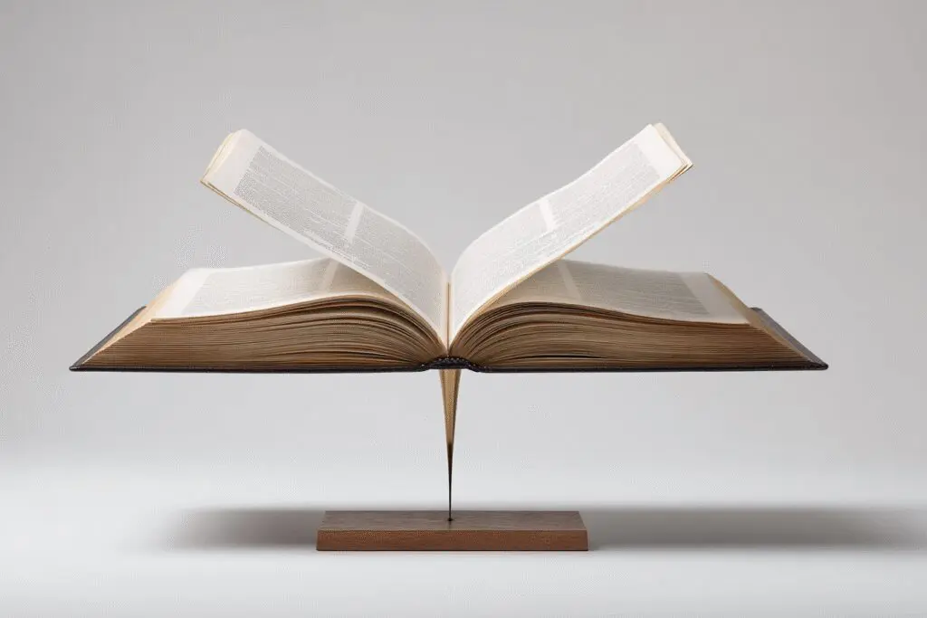 A Bible balanced perfectly in the middle answering the FAQ on what is the middle verse of the Bible A Bible balanced perfectly in the middle answering the FAQ on what is the middle verse of the Bible