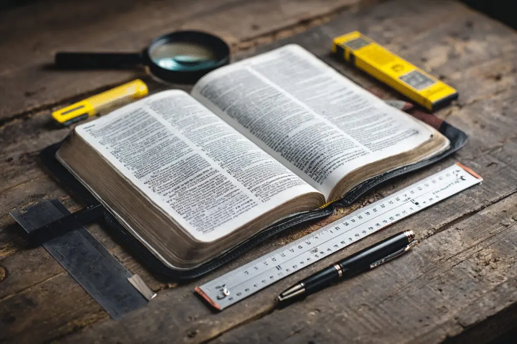 A Bible with study tools laid out answering the FAQ on what is a good study Bible A Bible with study tools laid out answering the FAQ on what is a good study Bible