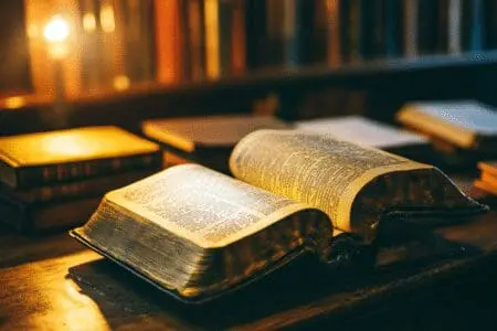 A collection of Bible books with one tiny, thin book highlighted, revealing the shortest book