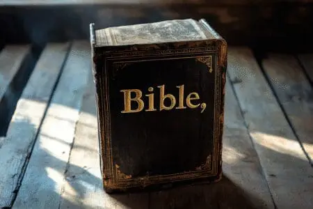 A dramatic reveal of the capitalized word Bible, symbolizing a shocking truth about its capitalization