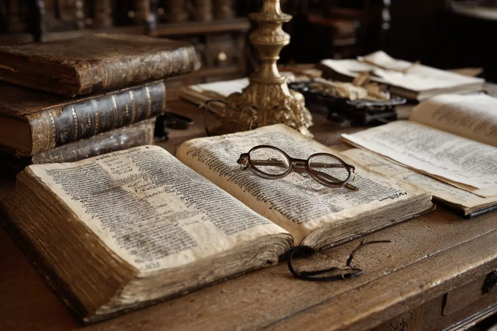 A historical scholars desk with an open Bible addressing the FAQ is the Geneva Bible accurate