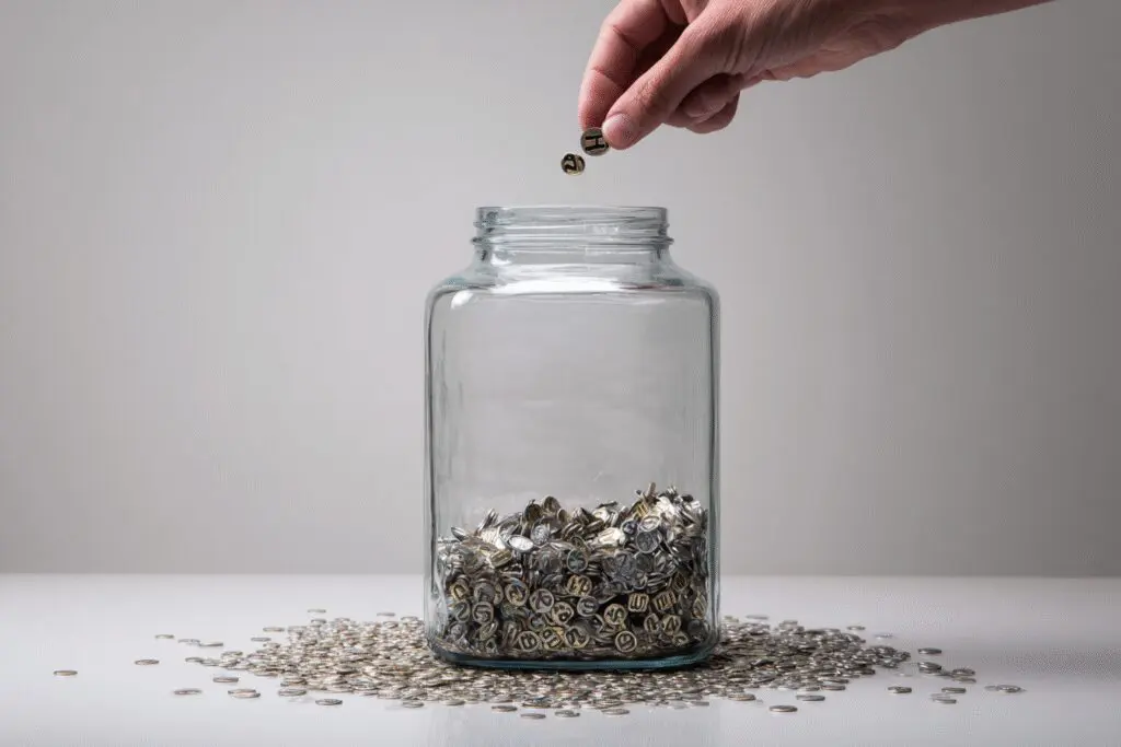 A jar being filled with thousands of tokens answering the FAQ on how many Bible verses are there in the Bible A jar being filled with thousands of tokens answering the FAQ on how many Bible verses are there in the Bible