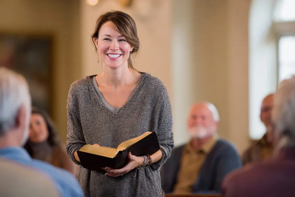 A person guiding a small group answering the FAQ on how to lead a Bible study A person guiding a small group answering the FAQ on how to lead a Bible study
