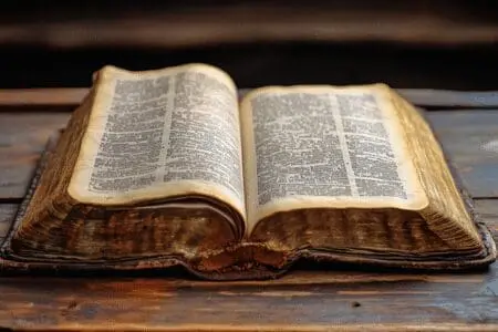 An open Bible showing an unusually long chapter, pointing to the longest chapter