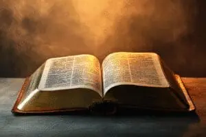 An open NLT Bible with a clear, precise aura, suggesting a guide to its accuracy