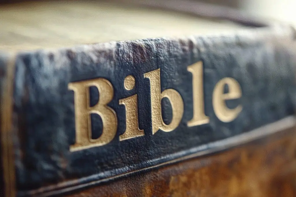 Close-up of the word Bible capitalized in a sentence, illustrating grammar rules