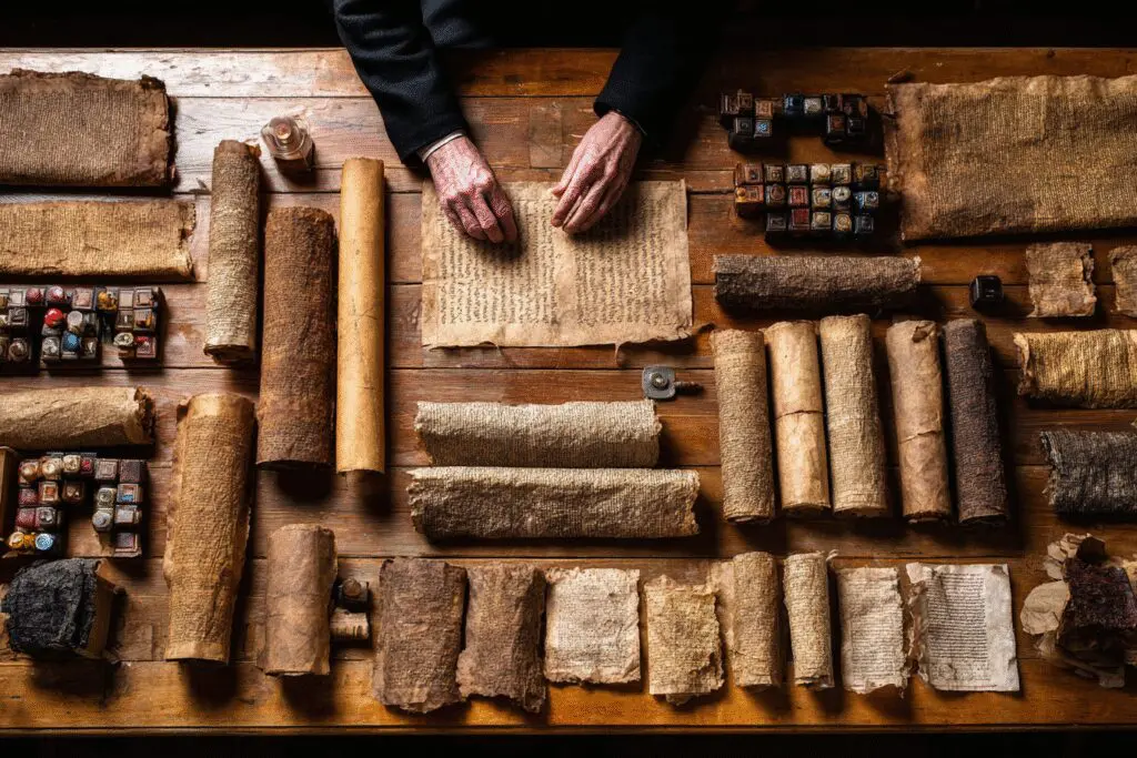 Hands gathering many scrolls into one collection illustrating the FAQ how was the Bible put together Hands gathering many scrolls into one collection illustrating the FAQ how was the Bible put together