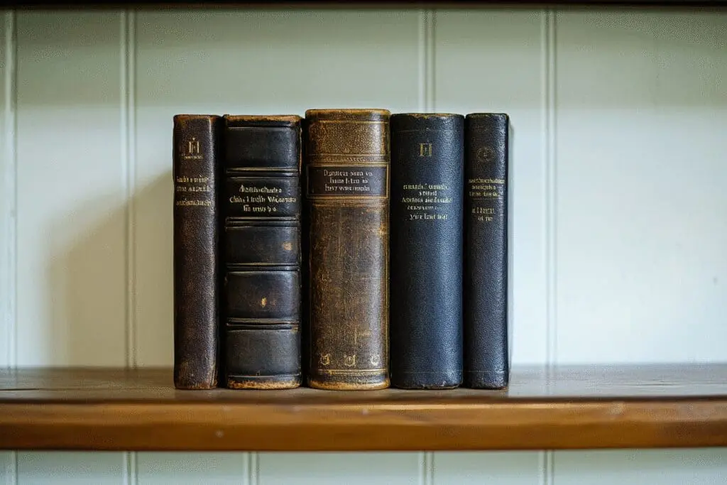 Three different Bible versions stand on a shelf, showing the top choices for a beginner to compare