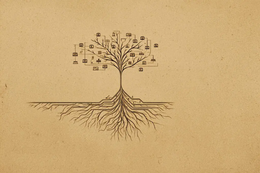 A diagram showing one path branching into many answering the FAQ on why there are so many Bible translations