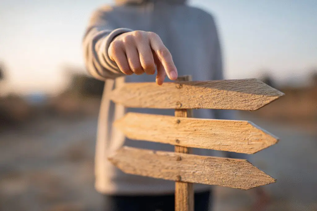 A hand choosing a path at a signpost a visual guide for the FAQ on which Bible translation should I read A hand choosing a path at a signpost a visual guide for the FAQ on which Bible translation should I read