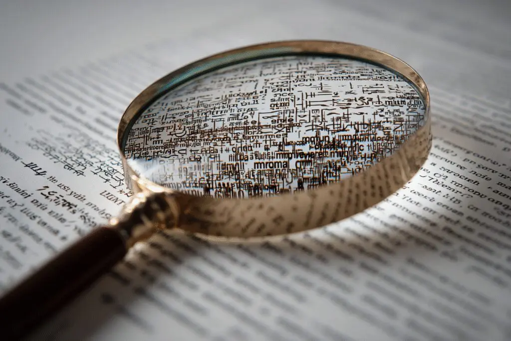 A magnifying glass making text more confusing illustrating the FAQ on what is wrong with the Amplified Bible A magnifying glass making text more confusing illustrating the FAQ on what is wrong with the Amplified Bible
