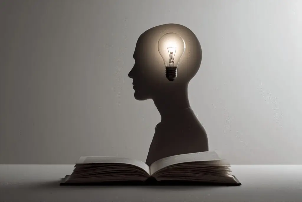 A person reading with a lightbulb in their head illustrating the answer to the FAQ on which version of the Bible is easiest to understand A person reading with a lightbulb in their head illustrating the answer to the FAQ on which version of the Bible is easiest to understand