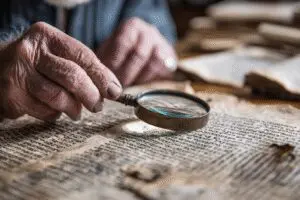 A scholar examining an ancient text representing the study of what is Sodomy in the Bible in its historical context