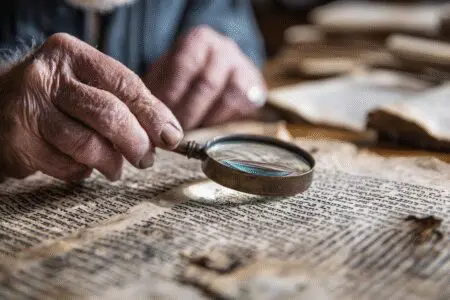 A scholar examining an ancient text representing the study of what is Sodomy in the Bible in its historical context