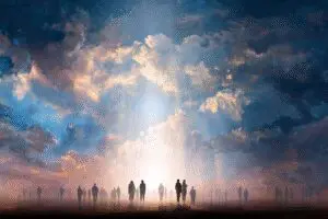 An illustration of where the Bible does speak of the Rapture through key verses showing people ascending to the clouds
