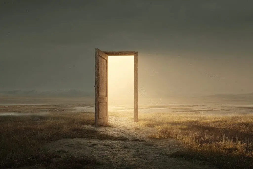 An open door leading to paradise illustrating the FAQ on how to get to heaven according to the Bible An open door leading to paradise illustrating the FAQ on how to get to heaven according to the Bible