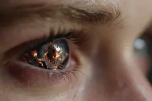 The reflection of a consuming fire in a persons eyes a metaphor for what is lust in the Bible