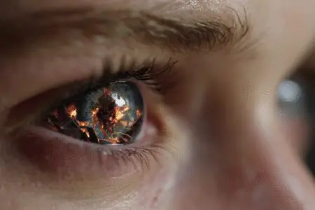The reflection of a consuming fire in a persons eyes a metaphor for what is lust in the Bible