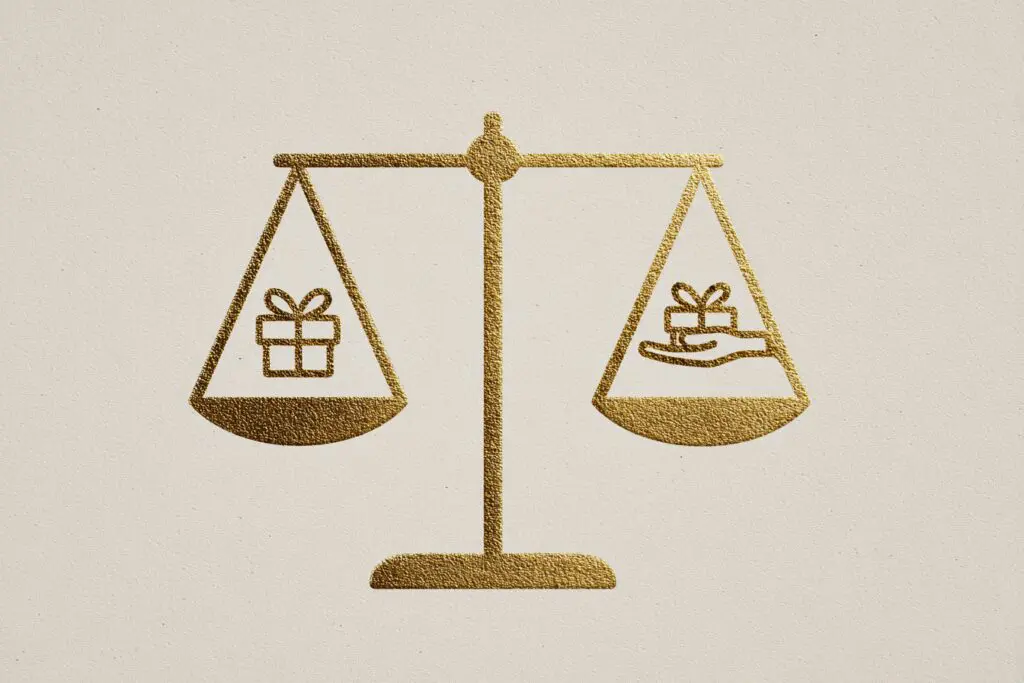 A scale balanced with giving and receiving a visual for the FAQ on the do unto others Bible quote A scale balanced with giving and receiving a visual for the FAQ on the do unto others Bible quote