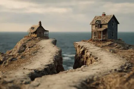 A solid house on a rock versus a crumbling house on sand illustrating what the Bible says about fools