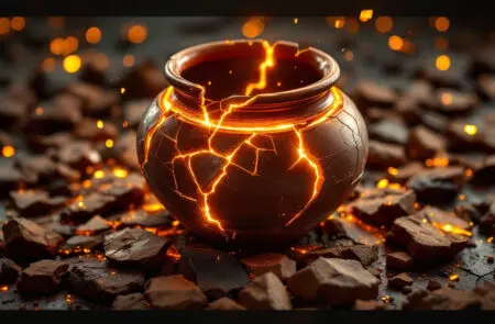 a broken pot being mended with gold symbolizing what the bible says about redemption and purpose after failure