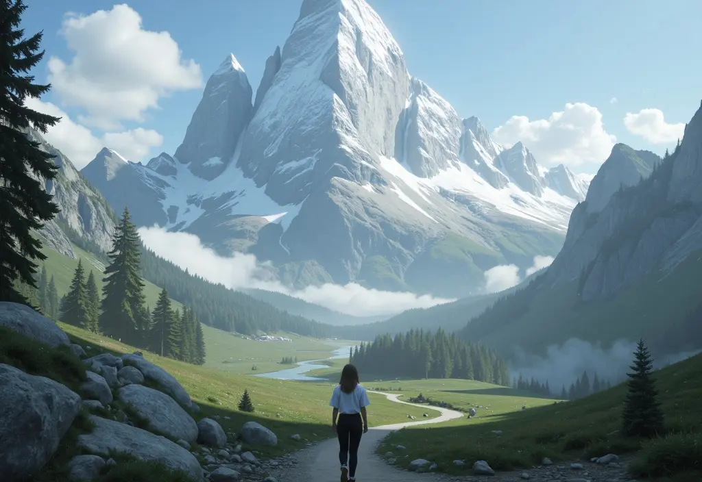 a clear path to a mountain summit contrasted with misty paths representing what the bible says about other religions