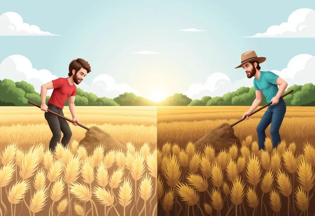 a farmer reaping what they sow which is what the bible says about karma and consequences