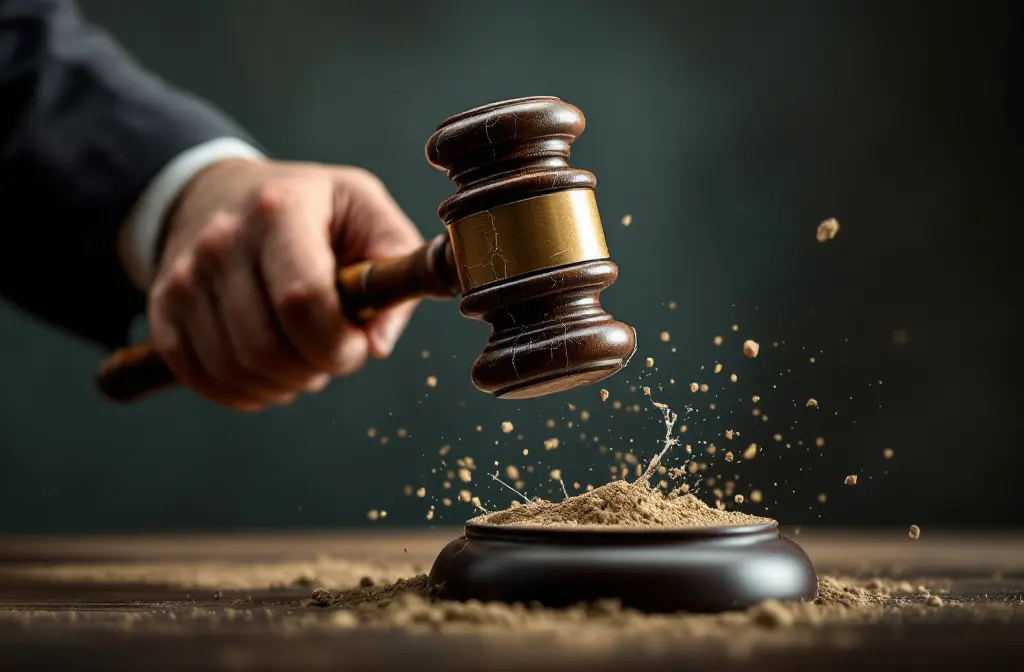 A hand holding a broken and crumbling judges gavel symbolizing what the bible says about the lack of authority to condemn others a hand holding a broken and crumbling judges gavel symbolizing what the bible says about the lack of authority to condemn others