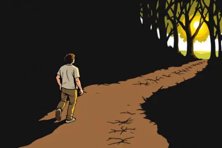 a person choosing a path of light over a path of darkness a metaphor for how to resist sexual temptation according to the bible