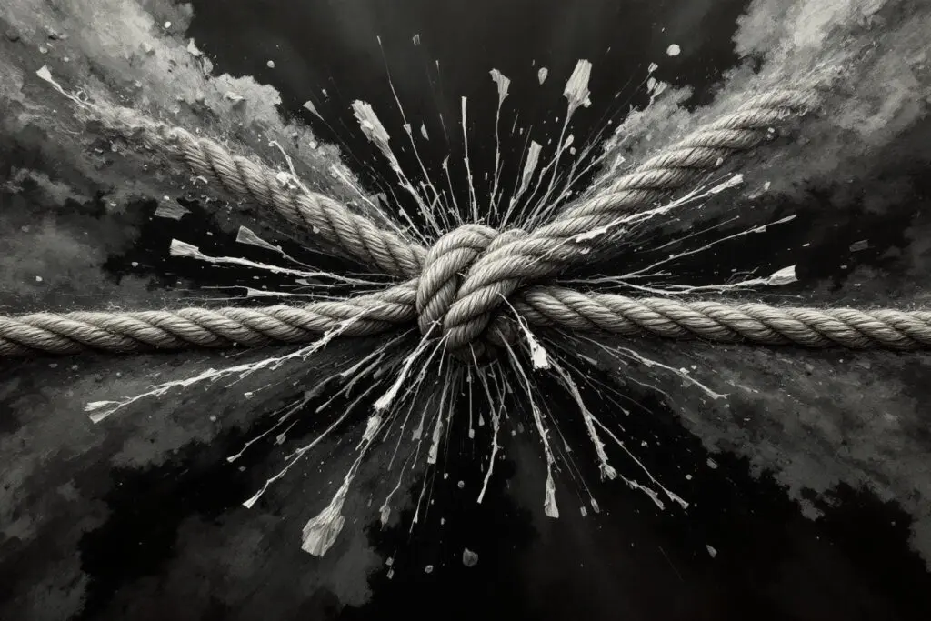 a single rope fraying as its pulled in two different directions a visual metaphor for the biblical principle behind is polygamy a sin bible verse