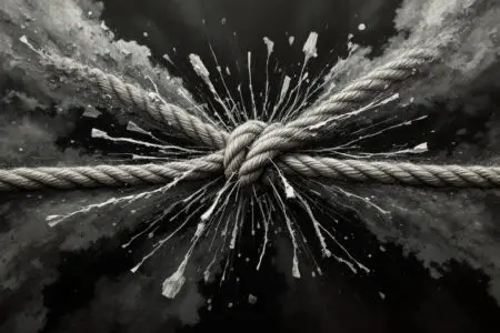 a single rope fraying as its pulled in two different directions a visual metaphor for the biblical principle behind is polygamy a sin bible verse