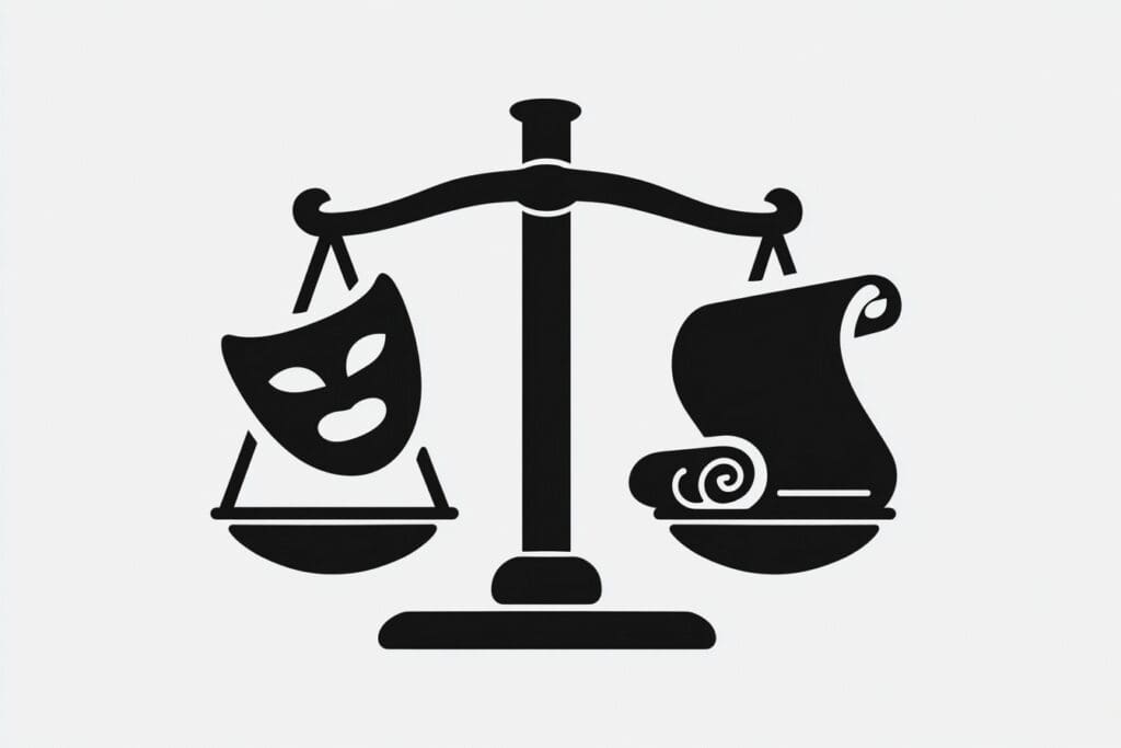 A scale weighing fiction against nonfiction answering the FAQ is the Bible fiction or nonfiction
