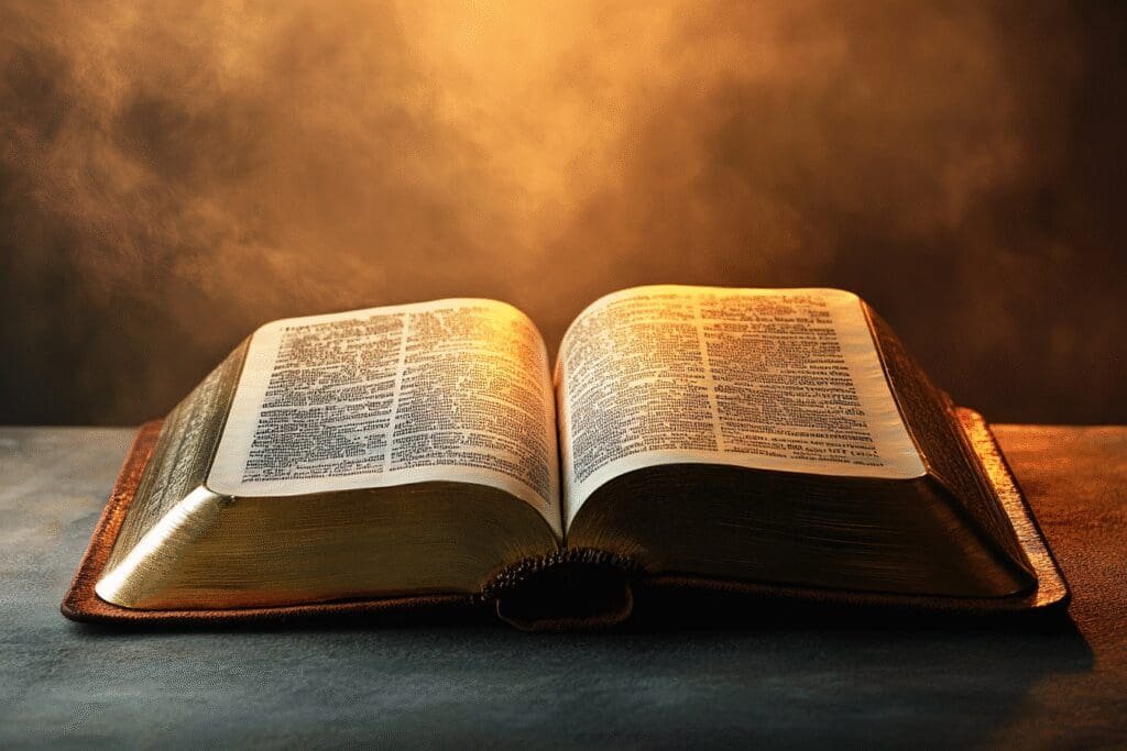 An open NLT Bible with a clear, precise aura, suggesting a guide to its accuracy