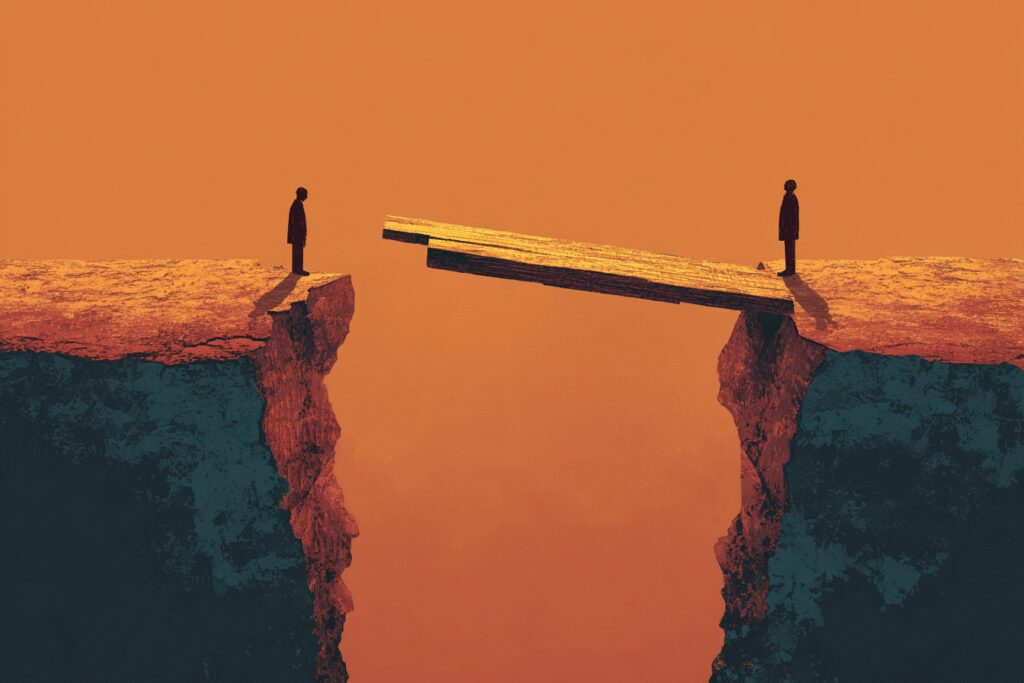 A person offering a plank to repair a broken bridge a metaphor for the FAQ on what the Bible says about apologizing A person offering a plank to repair a broken bridge a metaphor for the FAQ on what the Bible says about apologizing