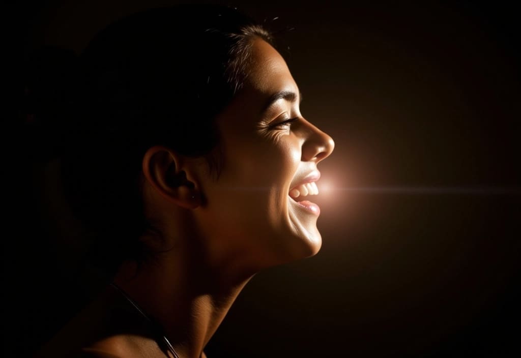 a persons tears turning to joyful laughter showing the healing power of what the bible says about laughter