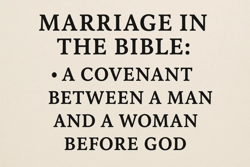 what constitutes marriage in the bible